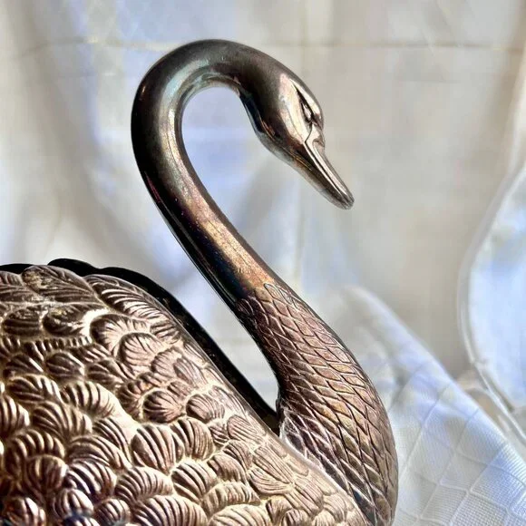 Godinger Silver Plate Swan, Collectible Napkin Holder VTG Godinger Made in Italy - Picture 7 of 17